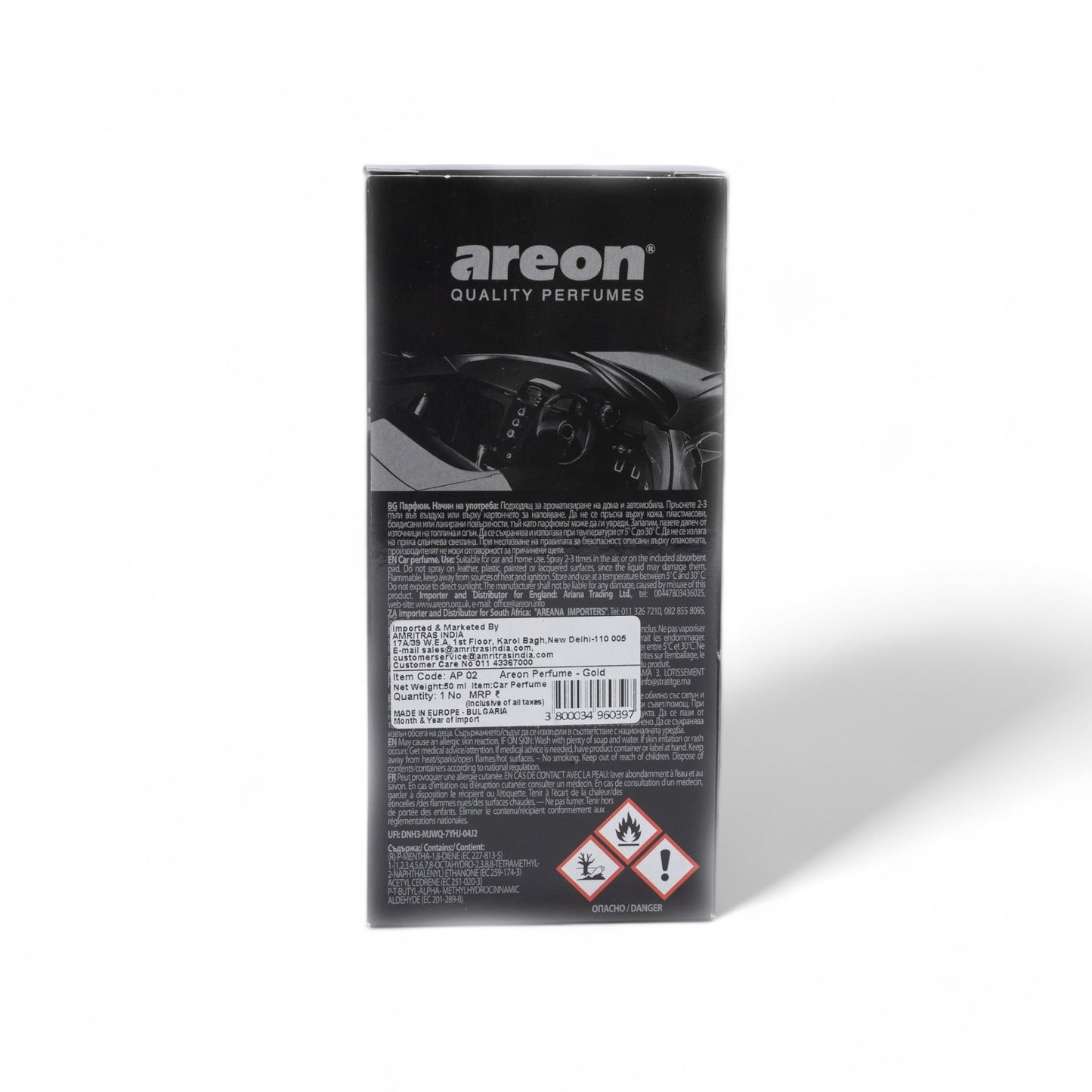 Areon Premium 50ml Car Perfume - Gold Metal - TurboCars