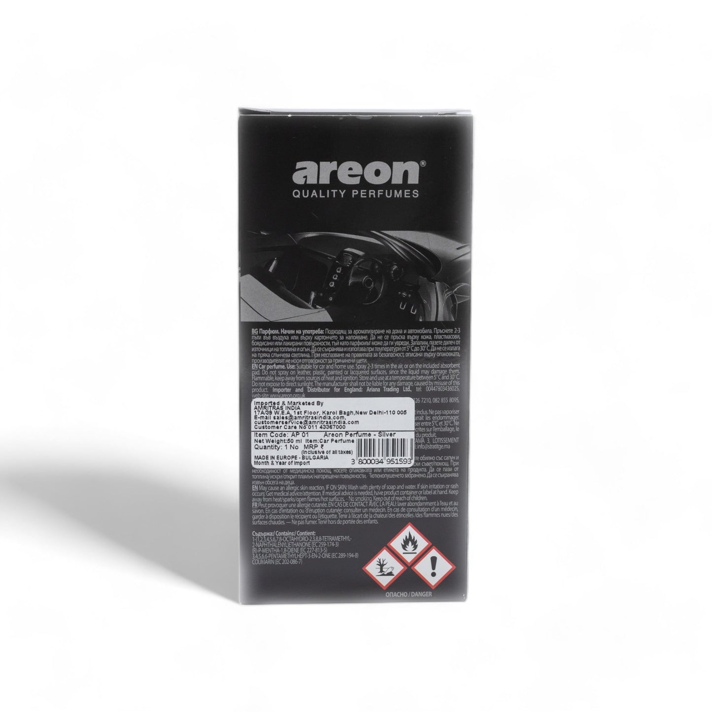 Areon Premium 50ml Car Perfume - Silver Metal - TurboCars