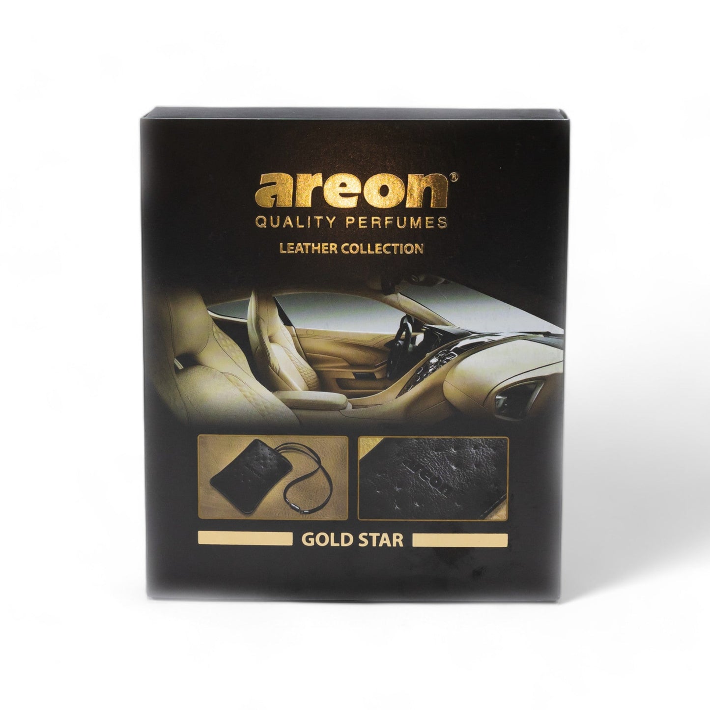 Areon Premium Leather Collection Hanging Car Perfume - Gold Star - TurboCars