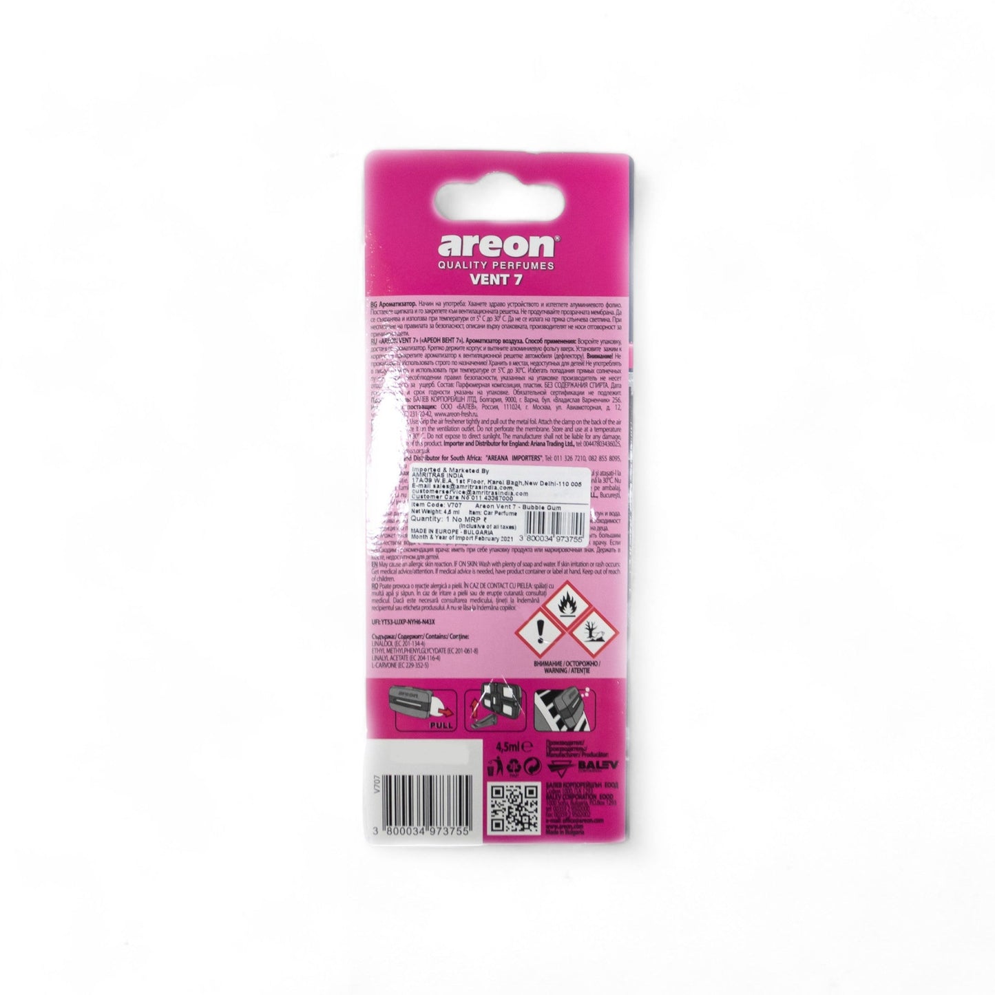 Areon Vent 7 Car Perfume - Bubble Gum - TurboCars