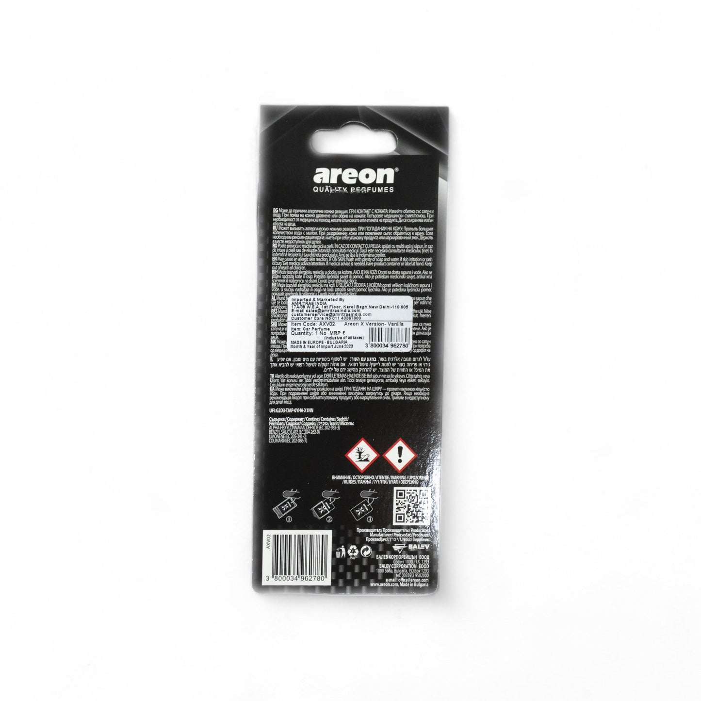 Areon X Version Hanging Car Freshener - Vanilla - TurboCars