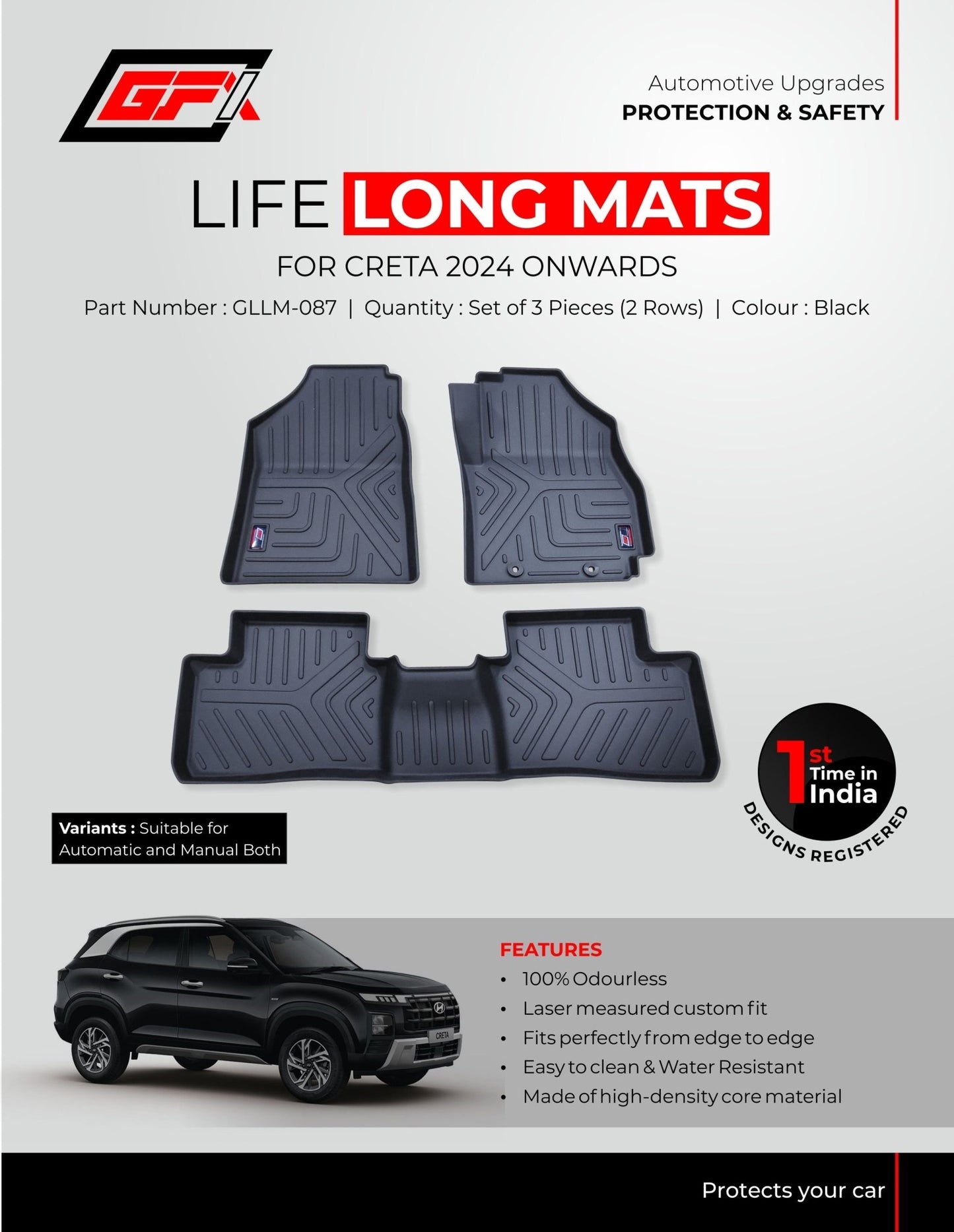 Creta 2024 Onwards GFX Life Long Mat - TurboCars