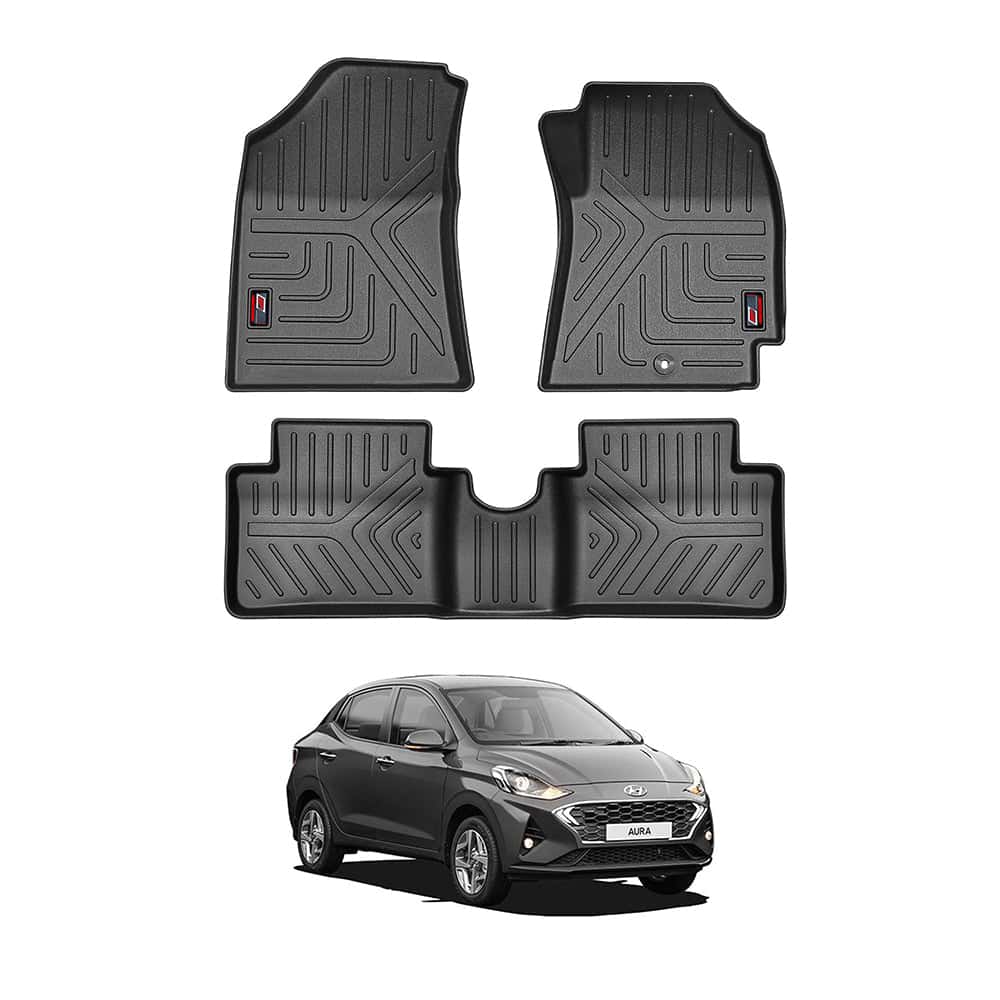 Hyundai Aura 2020 Onwards GFX Life Long Car Floor Mat - TurboCars