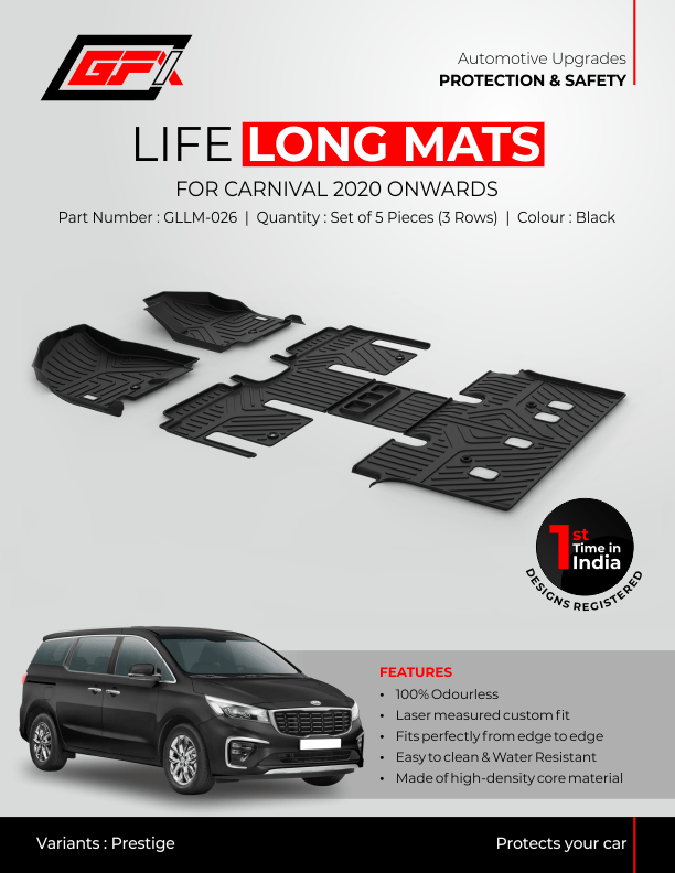 Kia Carnival GFX Life Long Foot Mat - TurboCars