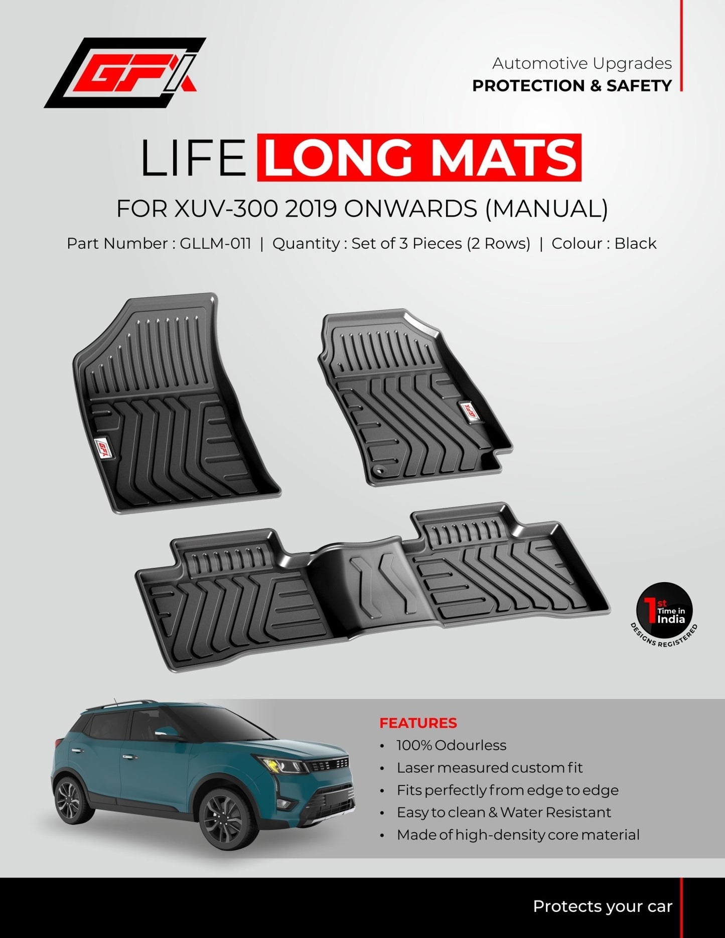 Mahindra XUV300 (Manual) GFX Life Long Mat - TurboCars