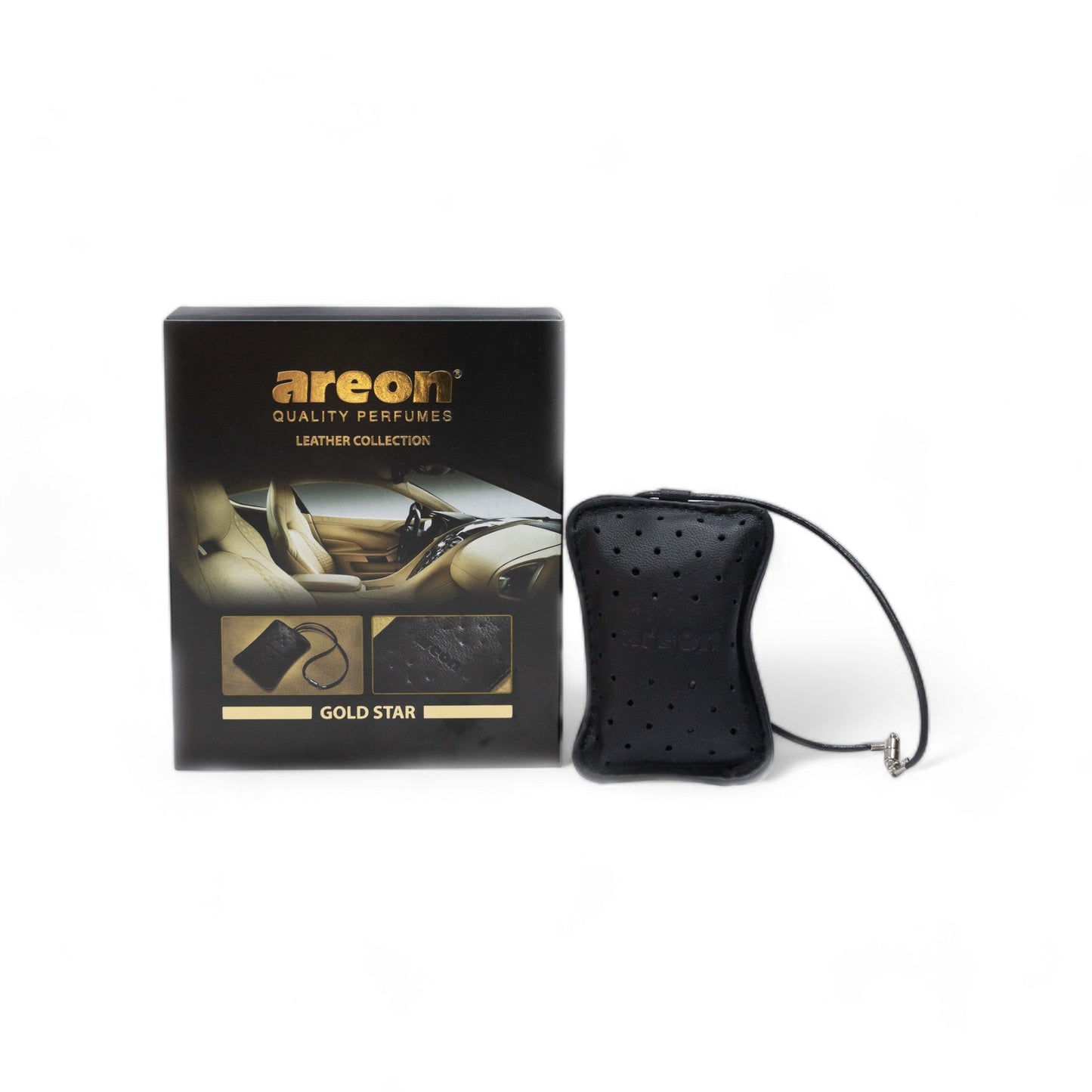 Areon Premium Leather Collection Hanging Car Perfume - Gold Star - TurboCars