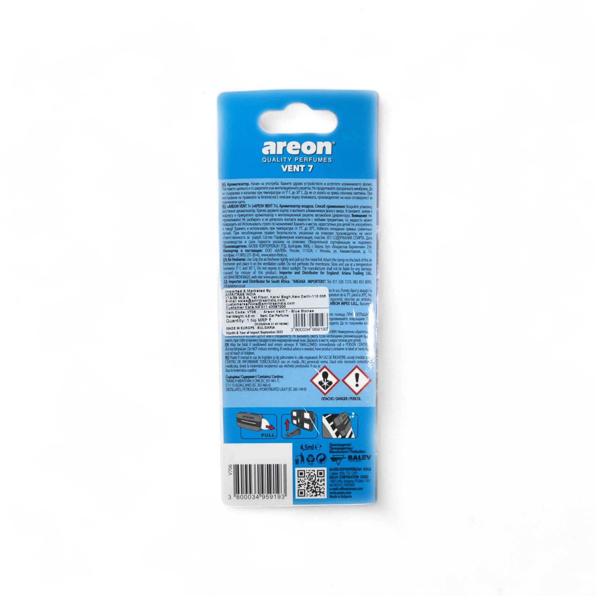 Areon Vent 7 Car Perfume - Blue Stones - TurboCars