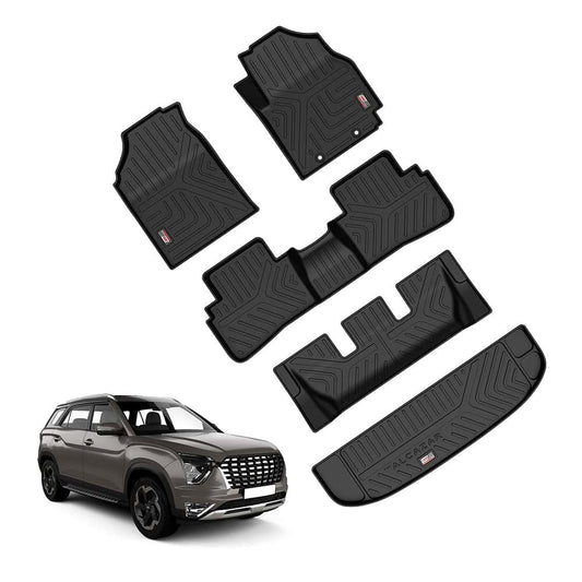 Hyundai Alcazar (2021 - 2023) GFX Life Long Car Floor Mat with GFX Trunk Mat - TurboCars