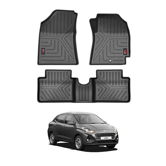 Hyundai Aura 2020 Onwards GFX Life Long Car Floor Mat - TurboCars