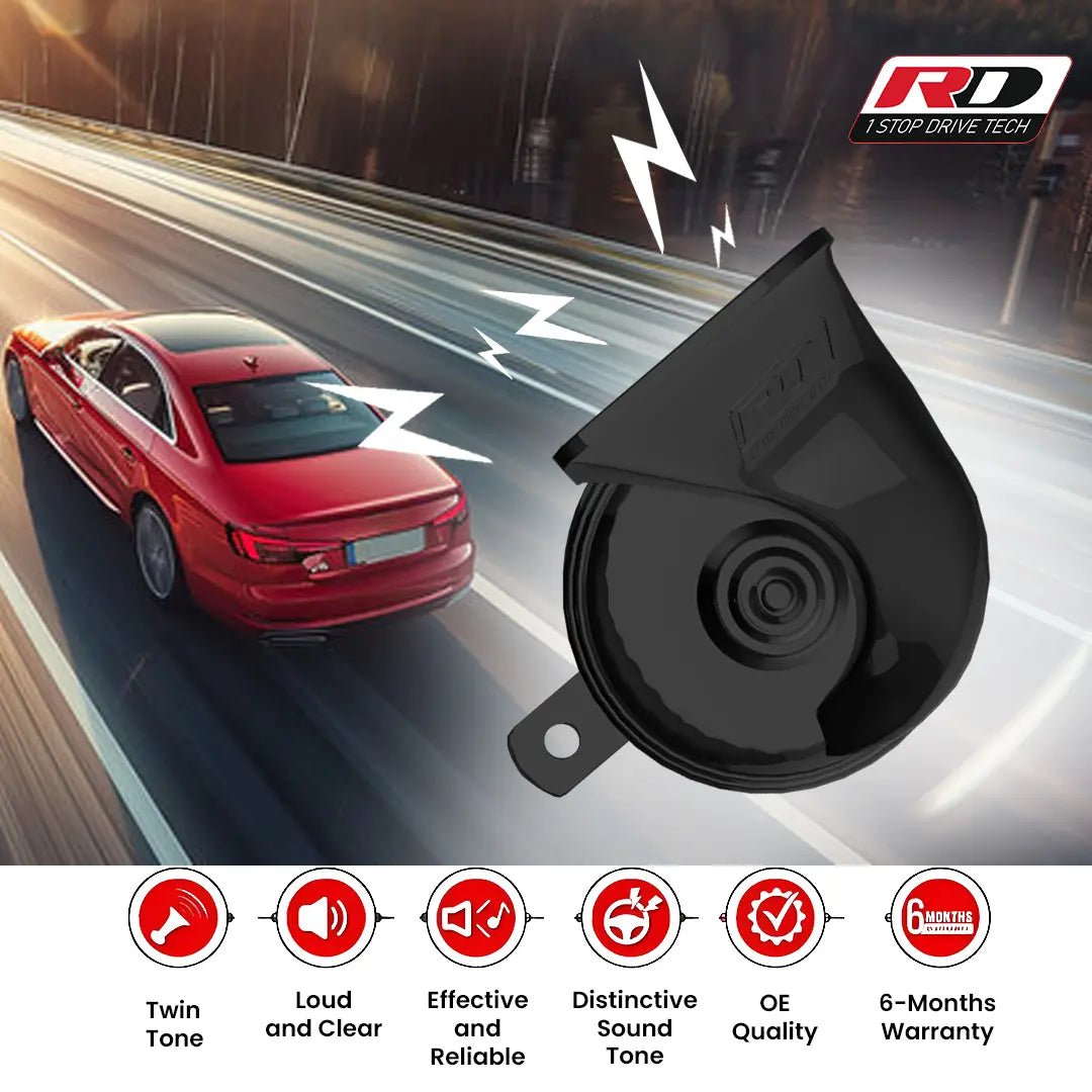 RD 110DB Black Electric Car Horn – Twin Tone - TurboCars