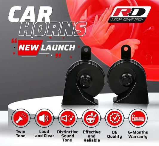 RD 110DB Black Electric Car Horn – Twin Tone - TurboCars