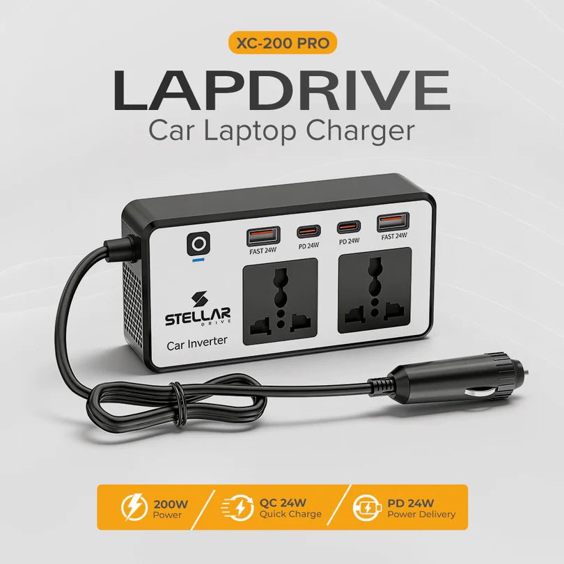 Stellar Drive LAPDRIVE XC - 200 PRO Car Laptop Charger - TurboCars
