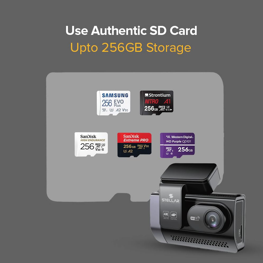 STELLAR DRIVE SD - 03 Pro™ 4K + 2.5K Dual Channel Smart Dash Camera with ADAS , BSD & Hardwire in the Box - TurboCars