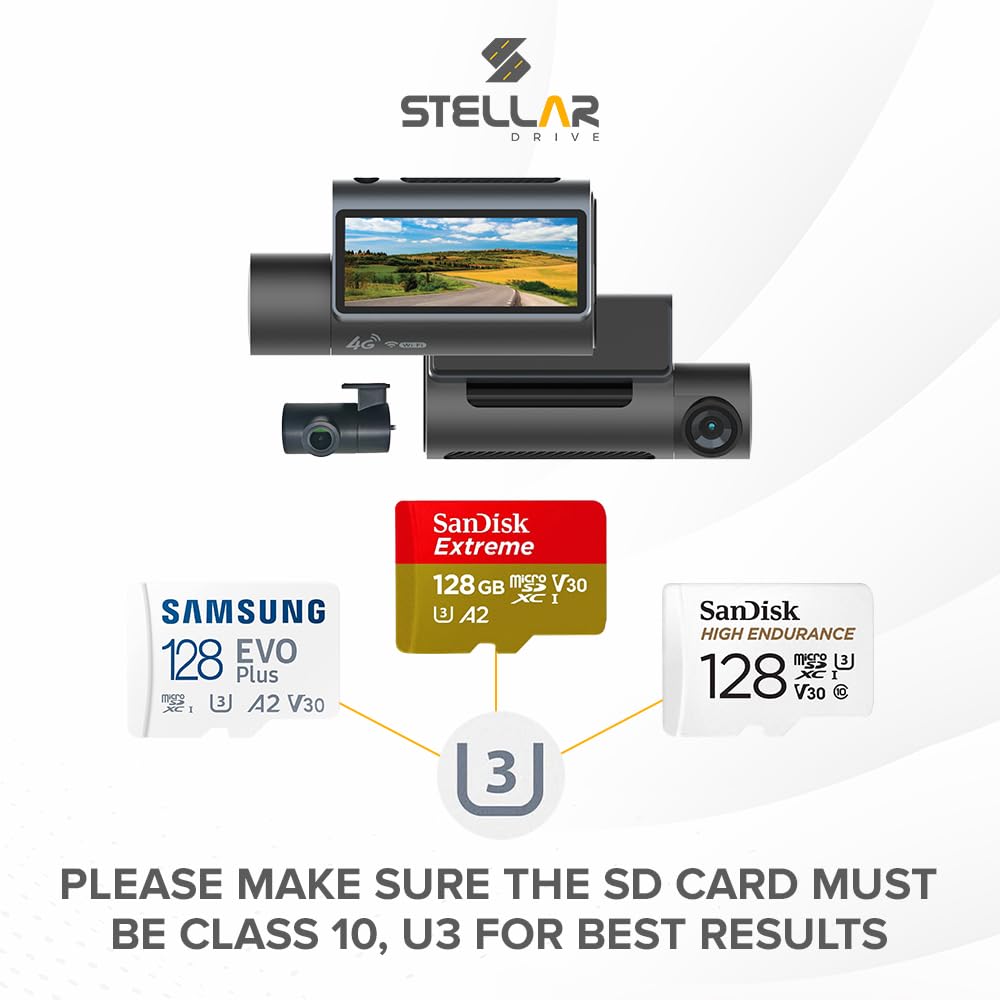 STELLAR DRIVE SD - 4G LIVE ULTRA™ 4G LTE Smart Dashcam with Live Tracking & Remote Surveillance | Hardwire in the Box - TurboCars