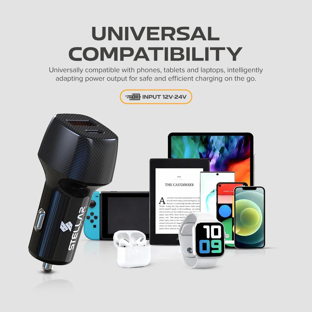STELLAR DRIVE XC - 16 TORQ CHARGE™ 38W Fast Car Charger with PD 20W & QC 3.0 - TurboCars