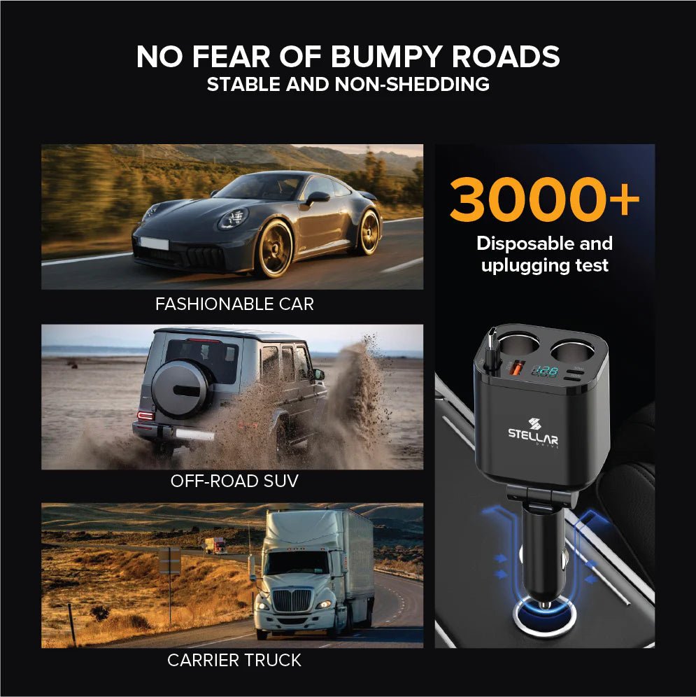 STELLAR DRIVE XC - 17™ India’s 1st Dual 12V Socket 212.5W Fast Car Charger - TurboCars