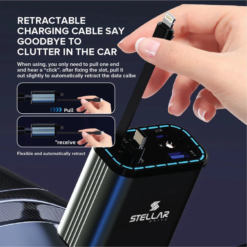 STELLAR DRIVE XC - 19™ 90W Fast Car Charger with Starry Sky Ambient Display - TurboCars