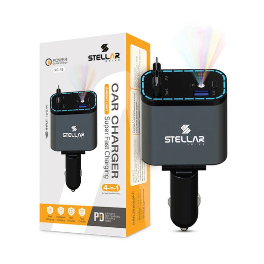 STELLAR DRIVE XC - 19™ 90W Fast Car Charger with Starry Sky Ambient Display - TurboCars
