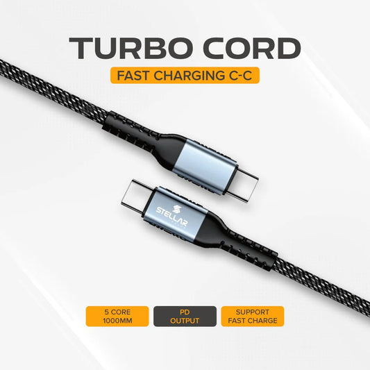 STELLAR DRIVE XC - 25 TURBO CORD™ 100W Type - C to Type - C Fast Charging Cable - TurboCars