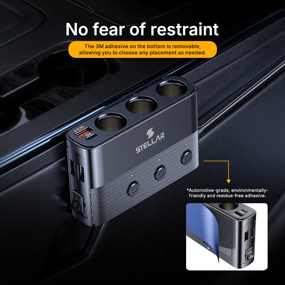STELLAR DRIVE XC - 28™ 127W 7 - in - 1 Fast Car Charger & Power Hub for Cars, SUVs & Trucks - TurboCars