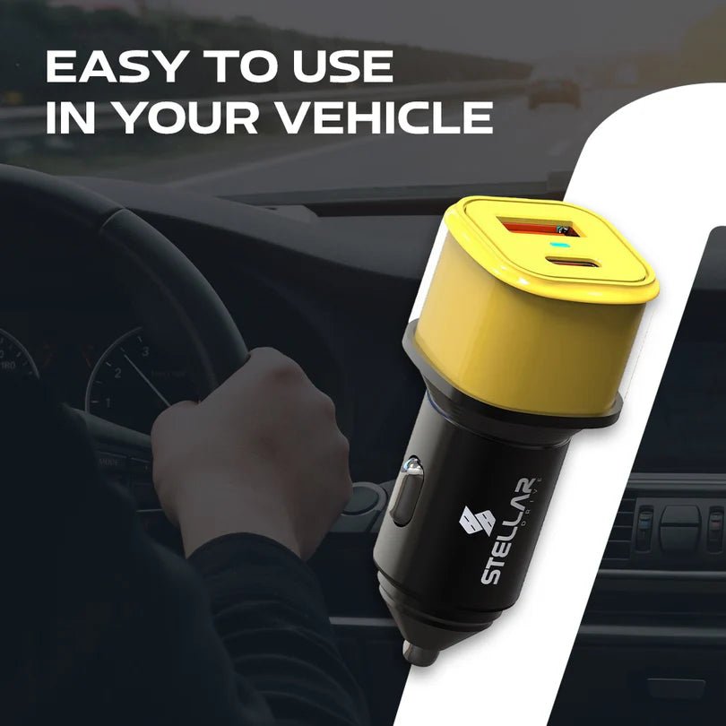 STELLAR DRIVE XC - 36 TORQ CHARGE GT™ 130W Ultra Fast Car Charger with 100W USB + 30W PD - TurboCars