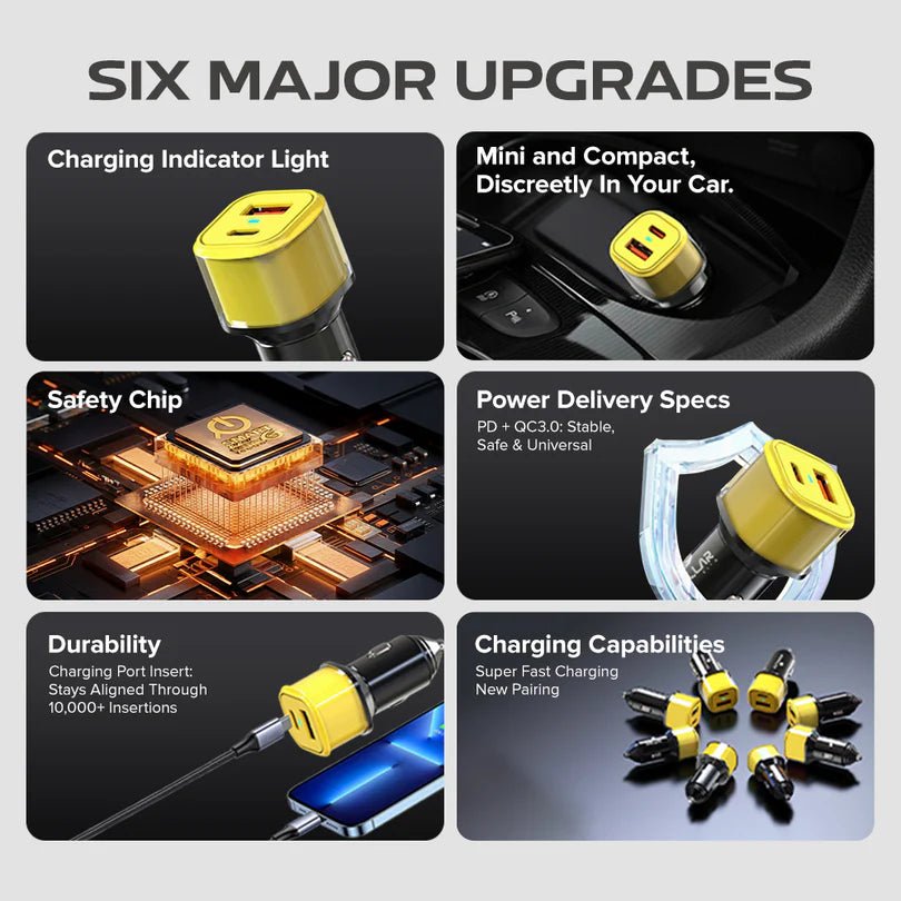 STELLAR DRIVE XC - 36 TORQ CHARGE GT™ 130W Ultra Fast Car Charger with 100W USB + 30W PD - TurboCars